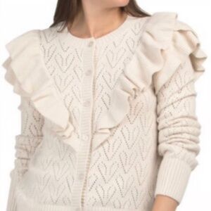 BAGATELLE COLLECTION Double Ruffle Sweater Hearts L